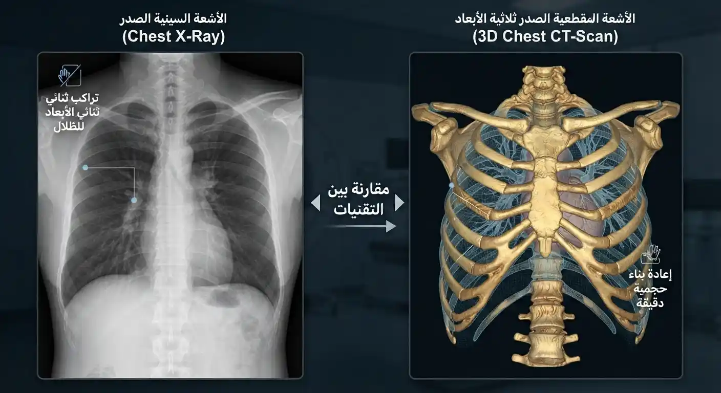 الفرق بين الأشعة السينية والأشعة المقطعية