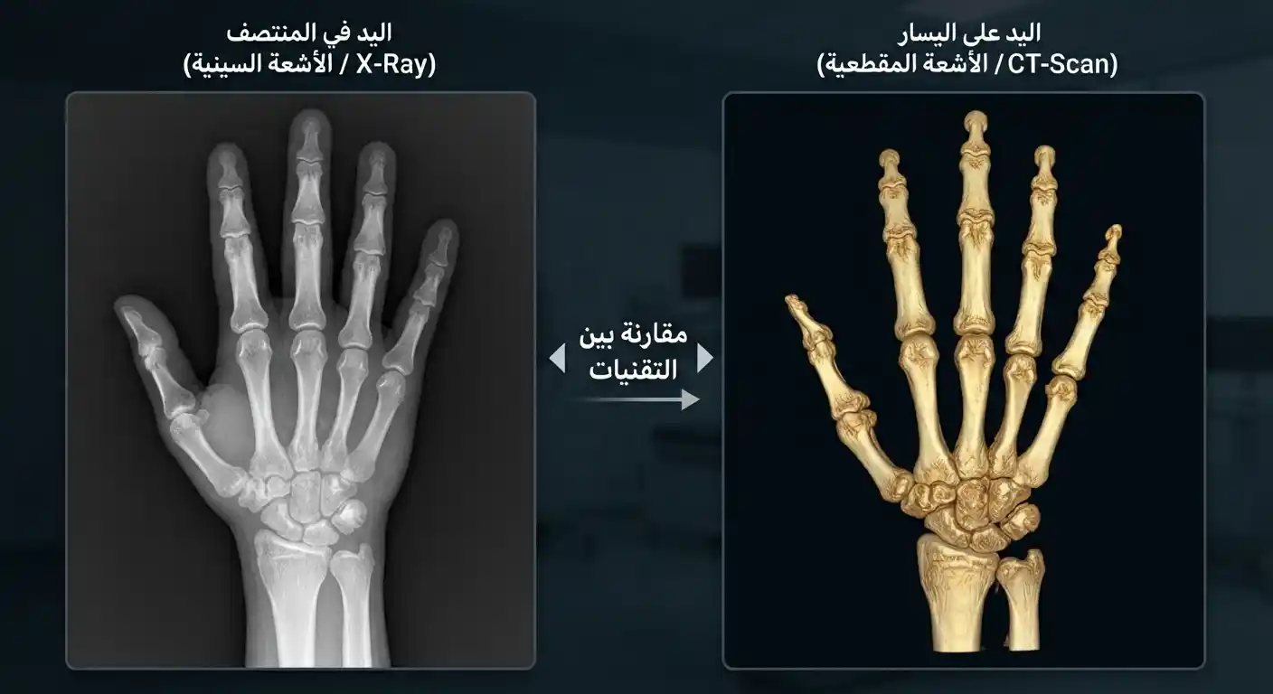مقارنة بين جهاز الأشعة السينية وجهاز الأشعة المقطعية